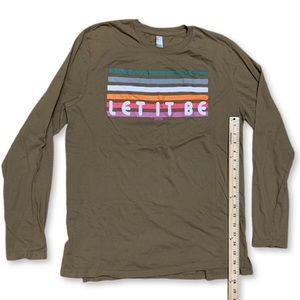 LAT Apparel Let it Be Long Sleeve T Shirt Brown L